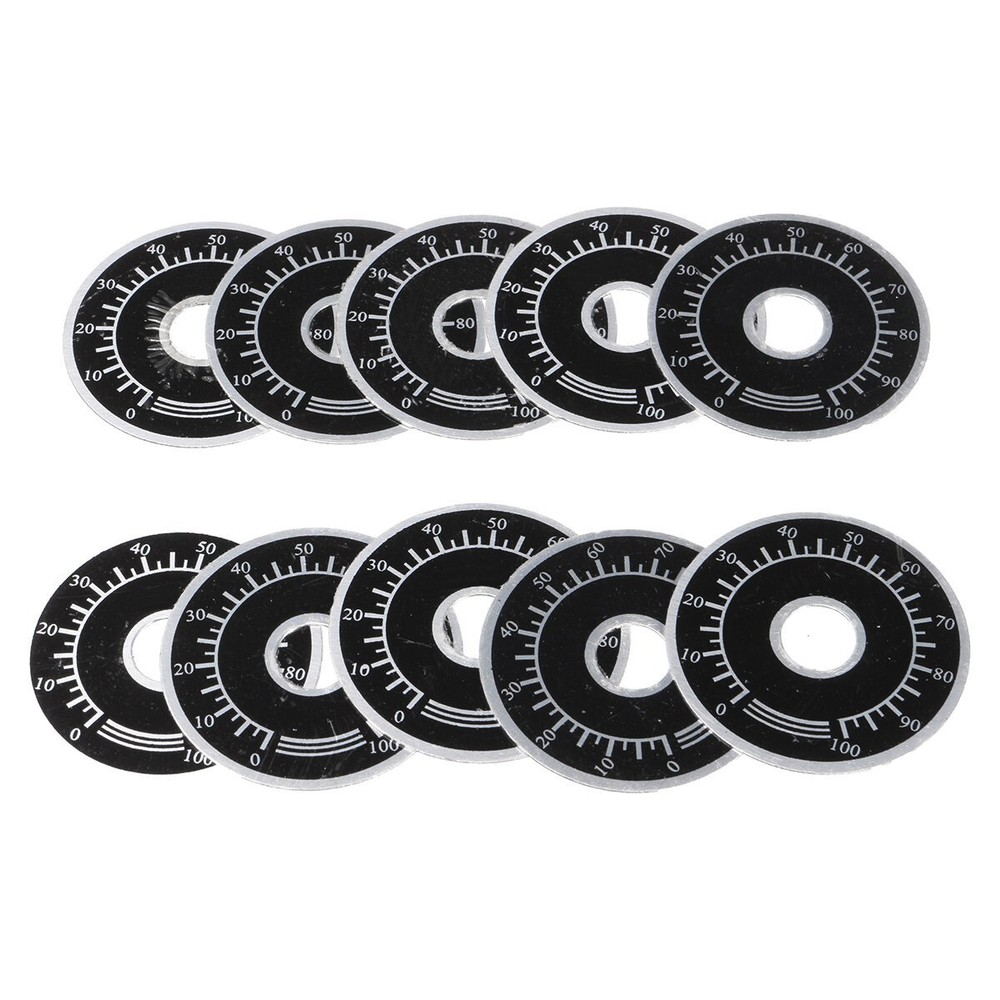 10x Rotary Potentiometer Knobs + Volume Amplifier Dial Hole 6mm Shaft