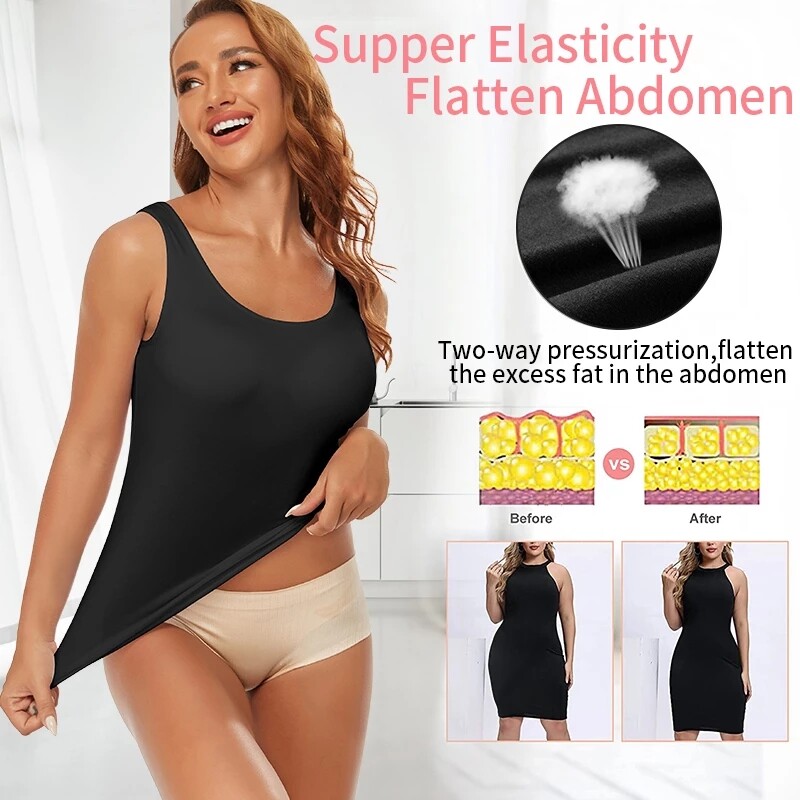 Tank Top for Women with Built in Bra Women Padded Compression Camisole Shapewear