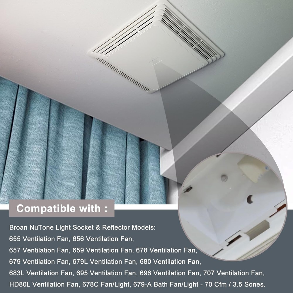 S97014212 Light Reflector with Socket fit for various Broan models