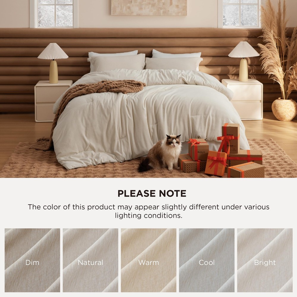 Bedsure Oversized King Comforter Set - Beige Soft King, 05 -