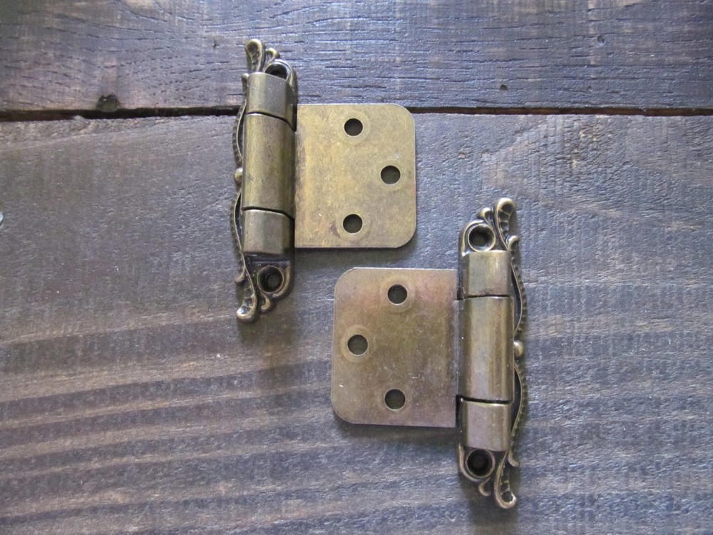 Brass Cabinet Hinge Ornate Flush Mount 3" Canada Ilco Unican