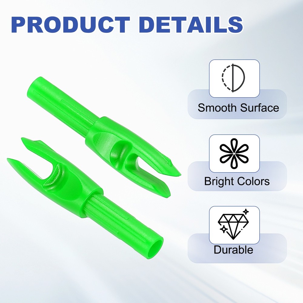30 Pack Archery Arrows Nocks 4.2mm Plastic Insert Arrow Nock Green