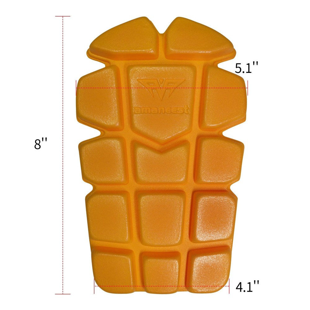 AMANEEST 3 Pairs No Strap Knee Pad Inserts for Work Medium, Yellow