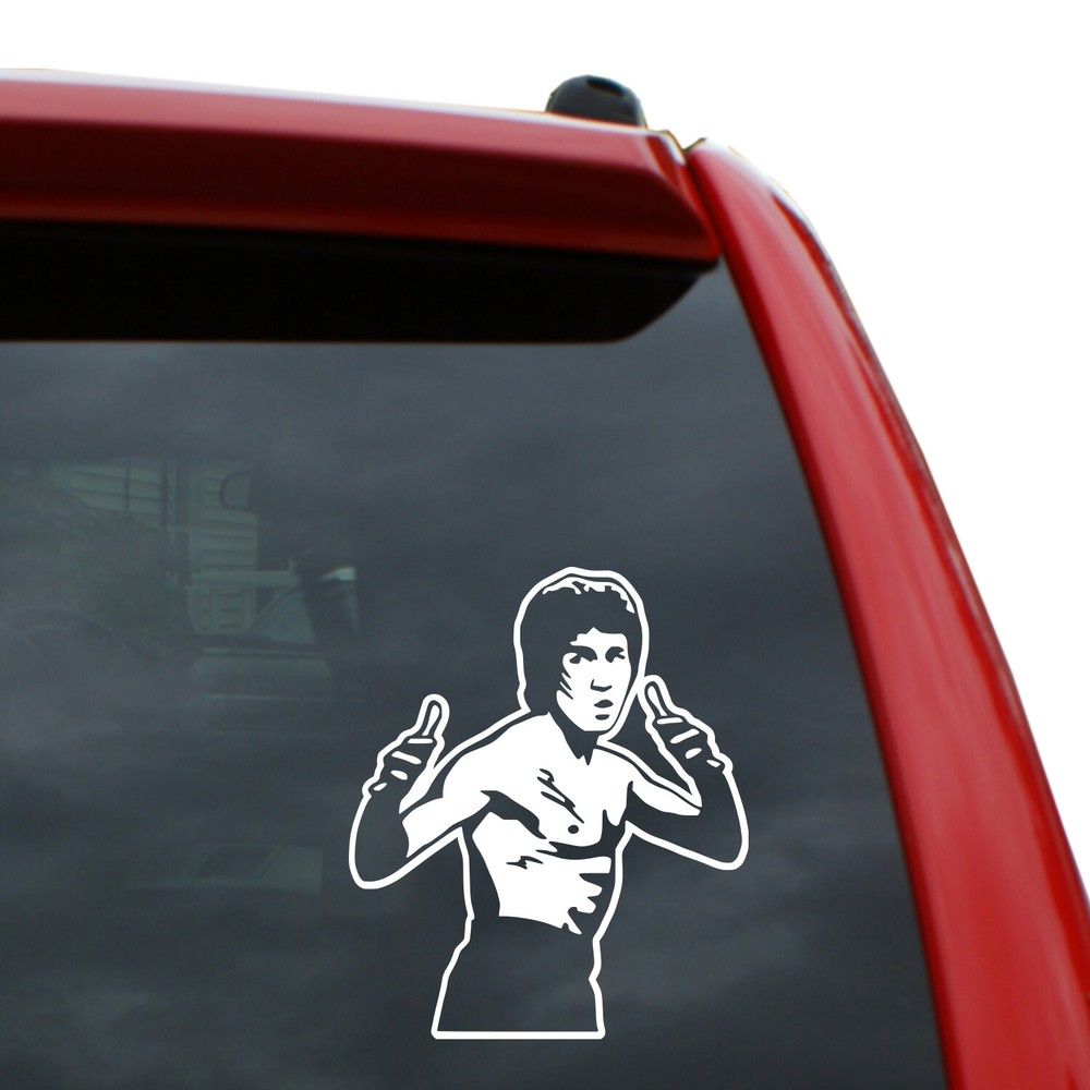 Bruce Lee Vinyl Decal | Color: White | 5" tall