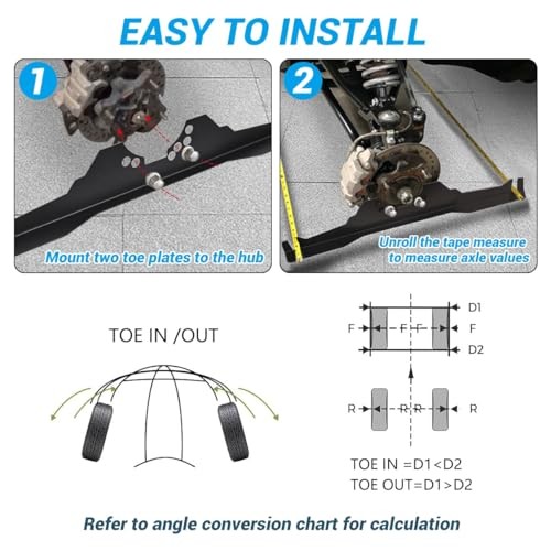 2Pcs Toe Alignment Tool Plates,Stainless Steel Wheel Alignment Tool Toe BLACK