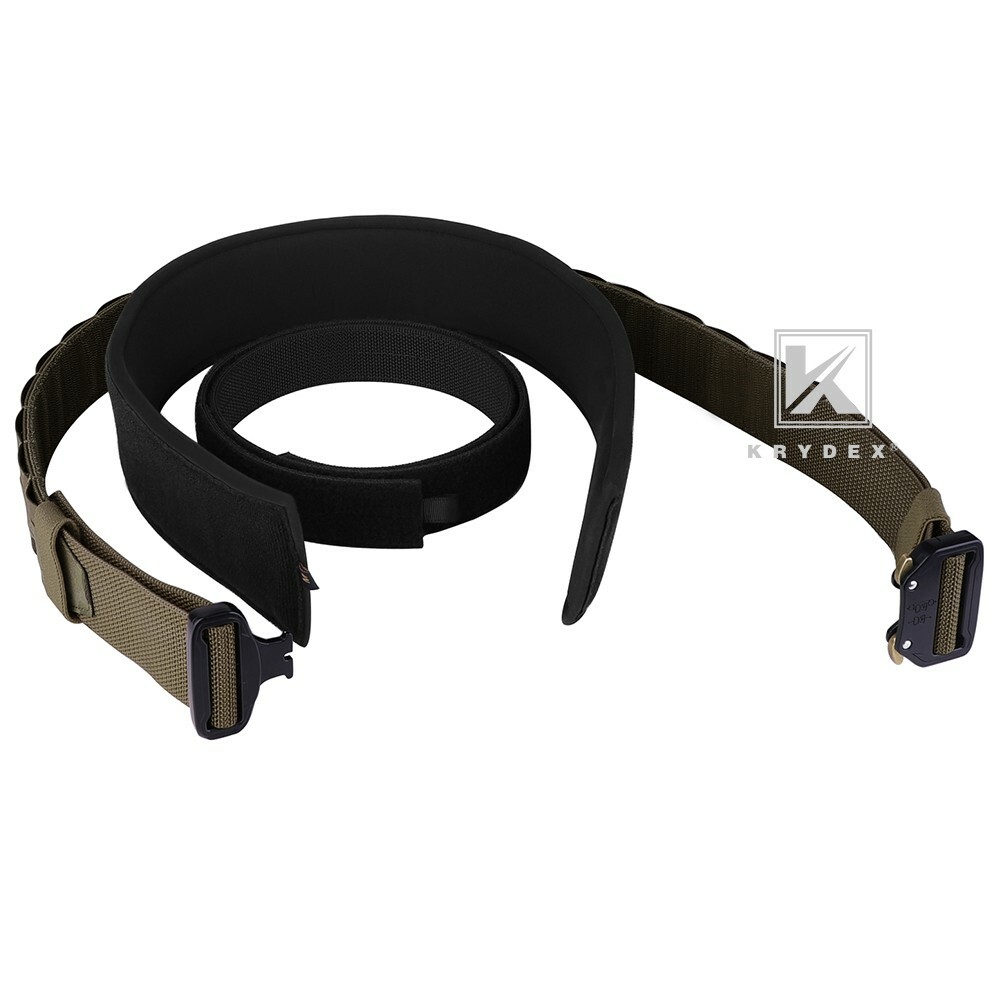 KRYDEX Tactical 2 in Battle Belt Laser Cut MOLLE Inner Belt Padded Anti-Slip Pad