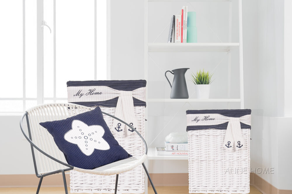 Anne Home - Blue Pillow White Star