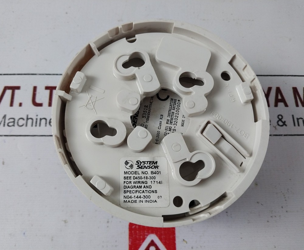SYSTEM SENSOR 5351E HEAT DETECTOR WITH BASE B401 EN54-5:2000 CLASS A1R