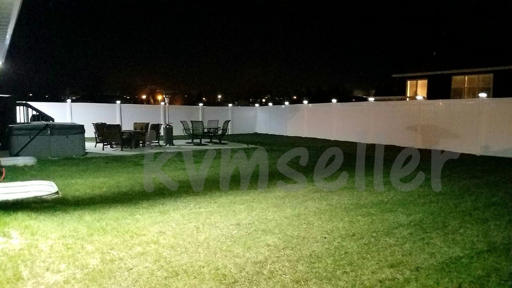 18 Pack LED White Vinyl 5"X5" Solar Powered Post Deck Cap Square Light WF