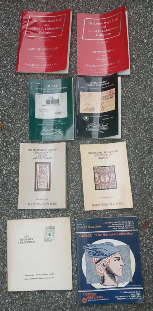 Lot of 8 Different Auction House Catalogs / Stamps ~ nice old reference material