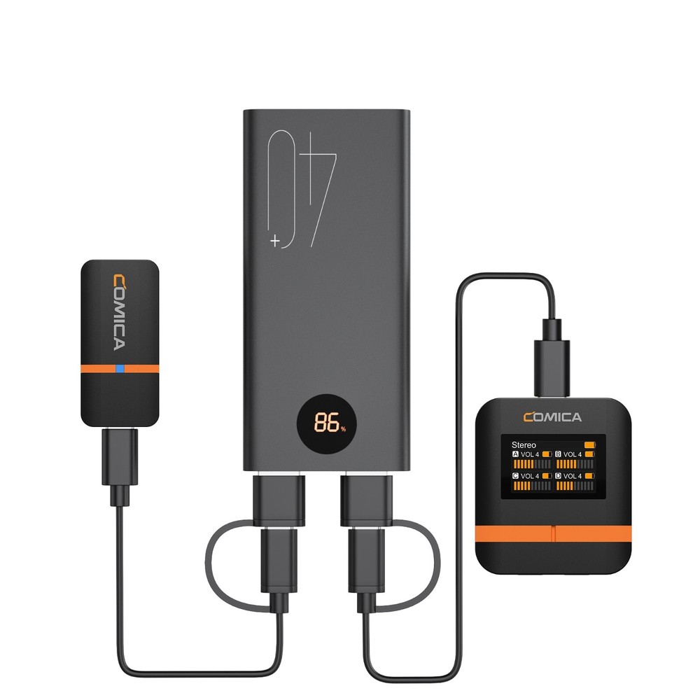 Comica Vimo Q Wireless Lavalier Microphone System w/ 4 Transmitters +1 Receiver