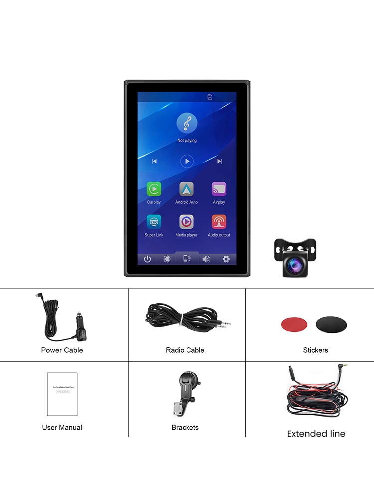 7-inch Full Touch Screen Apple CarPlay Horizontal Vertical Switching Camera B