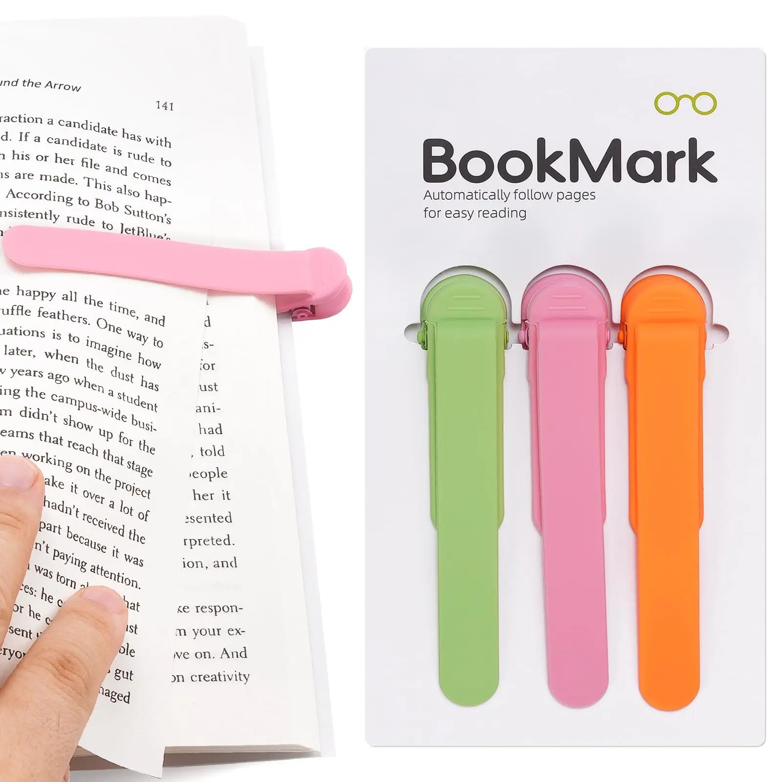 Automatic Silicone Bookmark Colorful Reading Marker Gift for Book Lovers