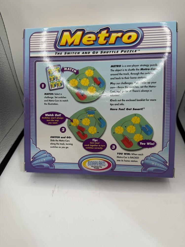 Metro Switch & Go Shuttle Puzzle Binary Arts Complete w/ Cards & Bag