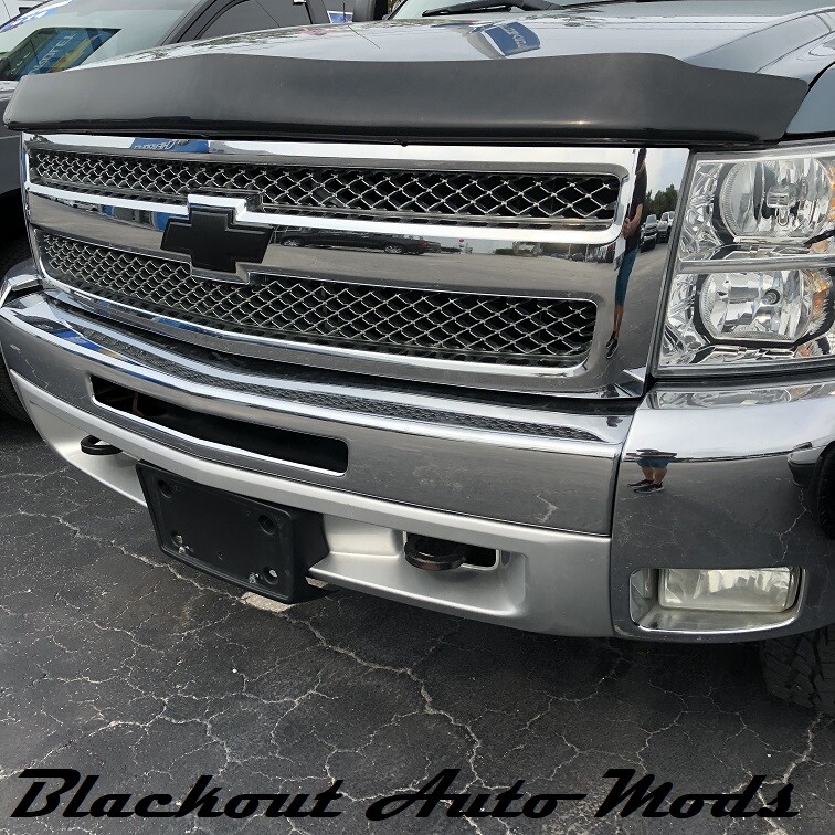 Matte Black 2007-2013 Chevy Silverado BowTie Emblem Overlay Decal Set of 2