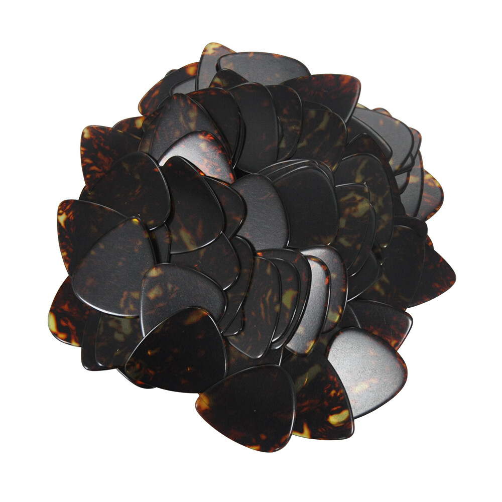 100pcs Medium 0.71mm Blank Guitar Picks Celluloid Brown Tortoise