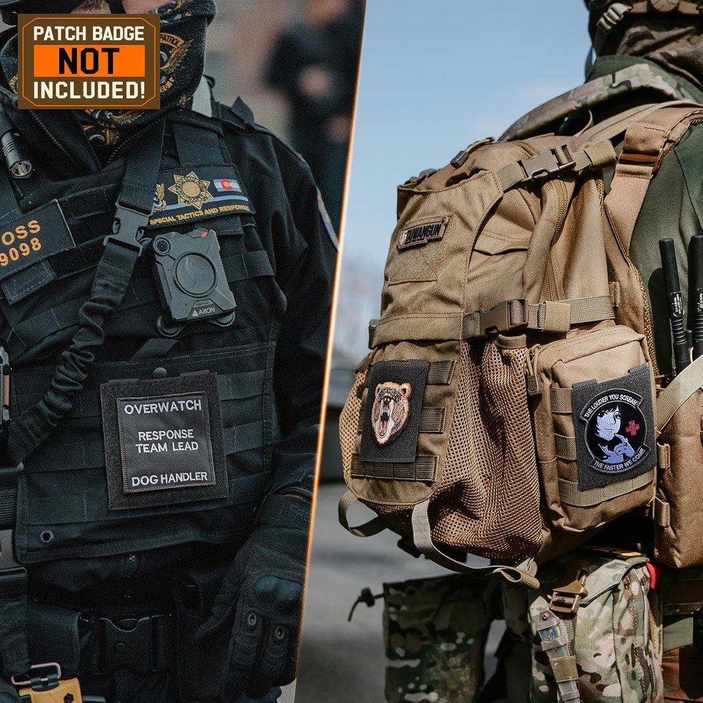 2Pack Molle Patch Panel Hook&Adapter Panel for DIY Patch Badges Tactical Molle..