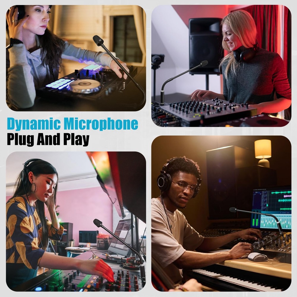 Dynamic Gooseneck Microphone, Professional XLR Wired Dynamic Microphone With ...