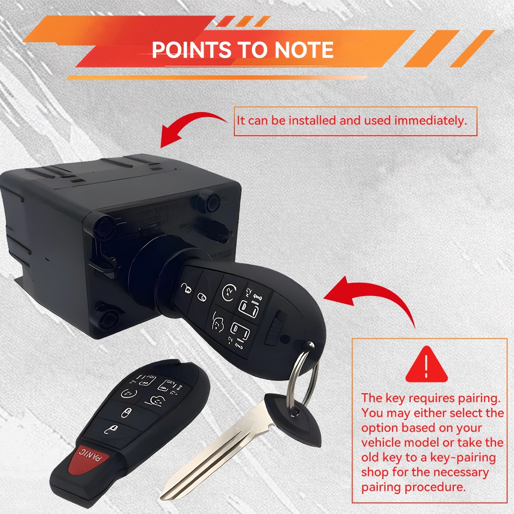 For 09-12 Dodge Ram 2500 3500 WIN Module Wireless Ignition Node Programmed +Keys