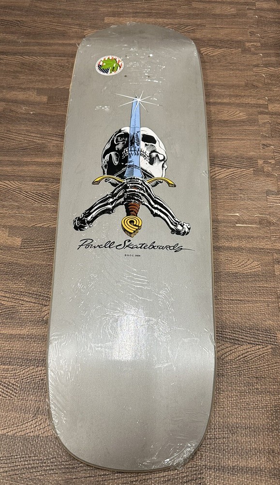Powell Peralta Bones Swords Silver 2004 Skateboard Deck