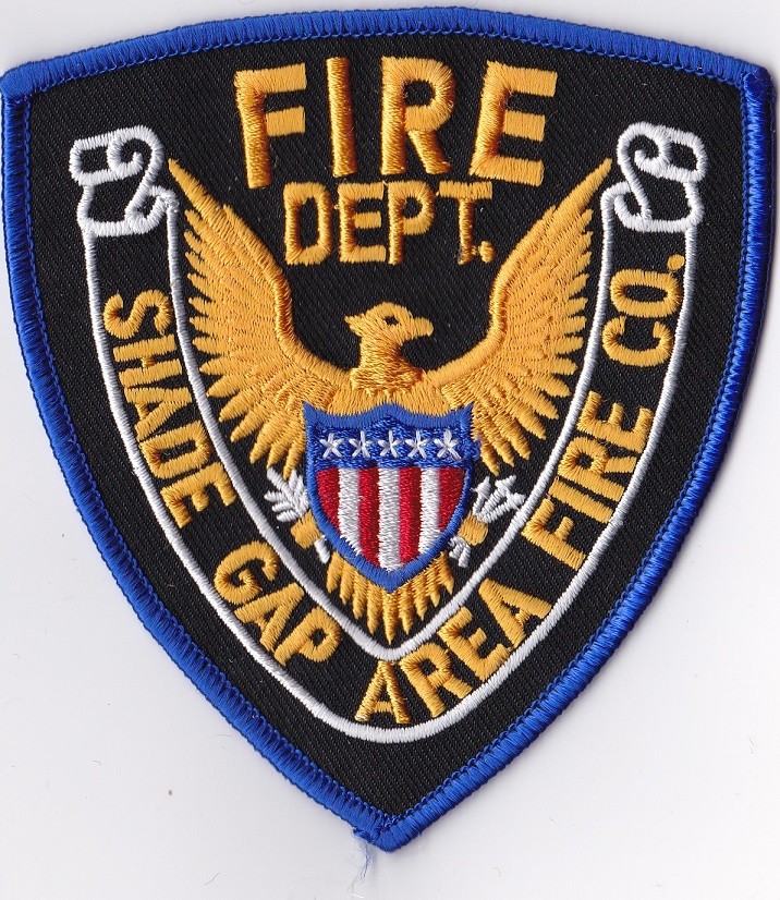 Shade Gap Area Fire Co. Dept. Firefighter Patch NEW!!