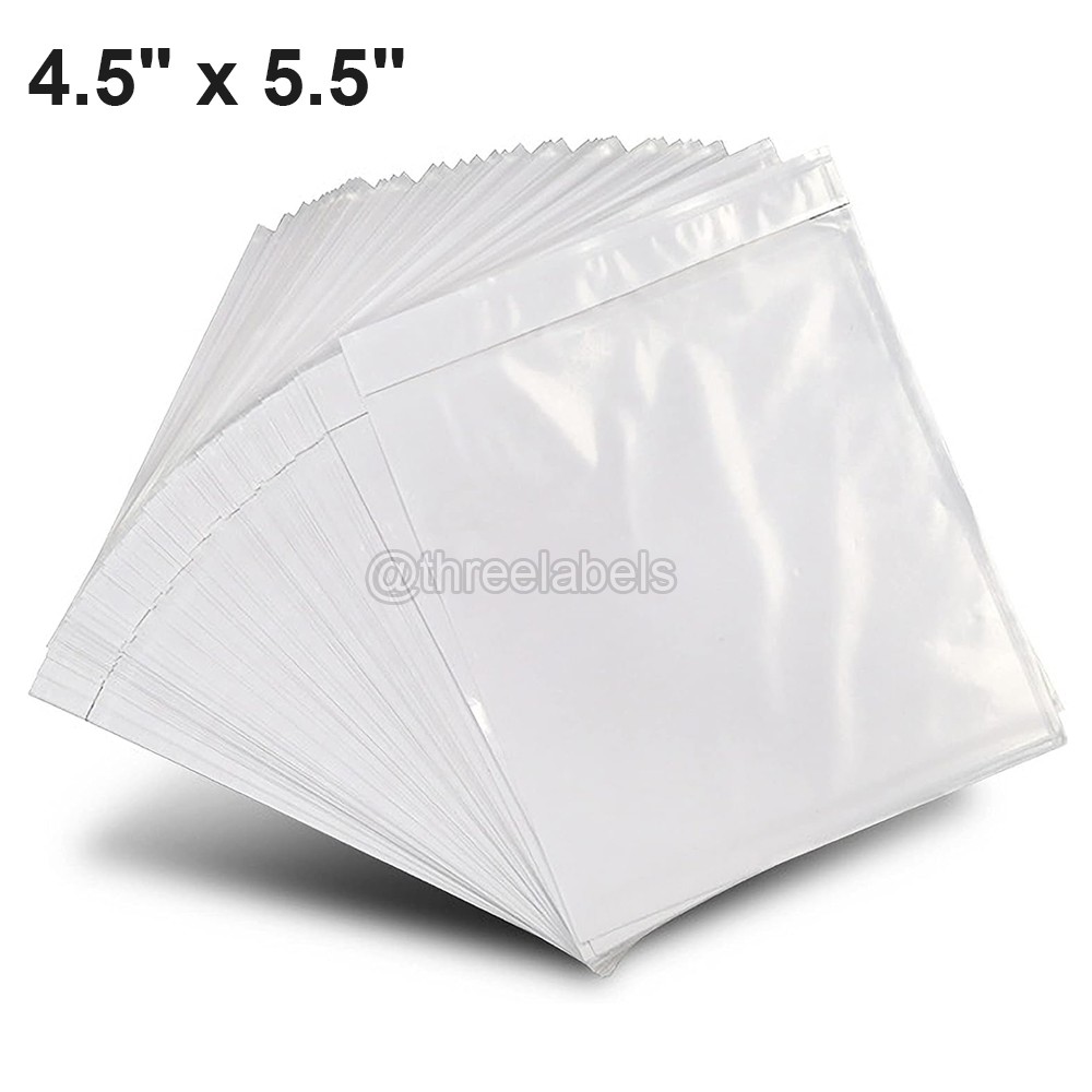 4.5" x 5.5" Clear Adhesive Top Loading Packing List/Shipping Label Envelopes US