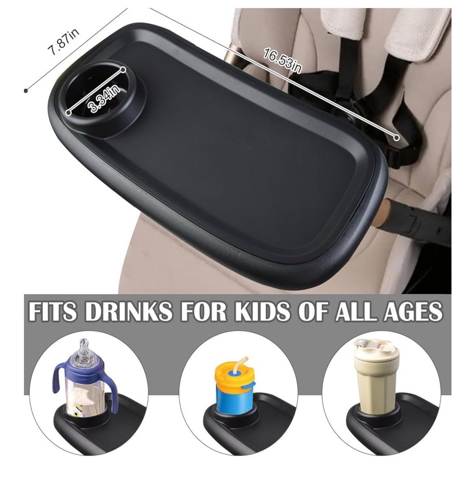 Wanateber Universal Stroller Snack Tray, Stroller Cup Holder Organizer