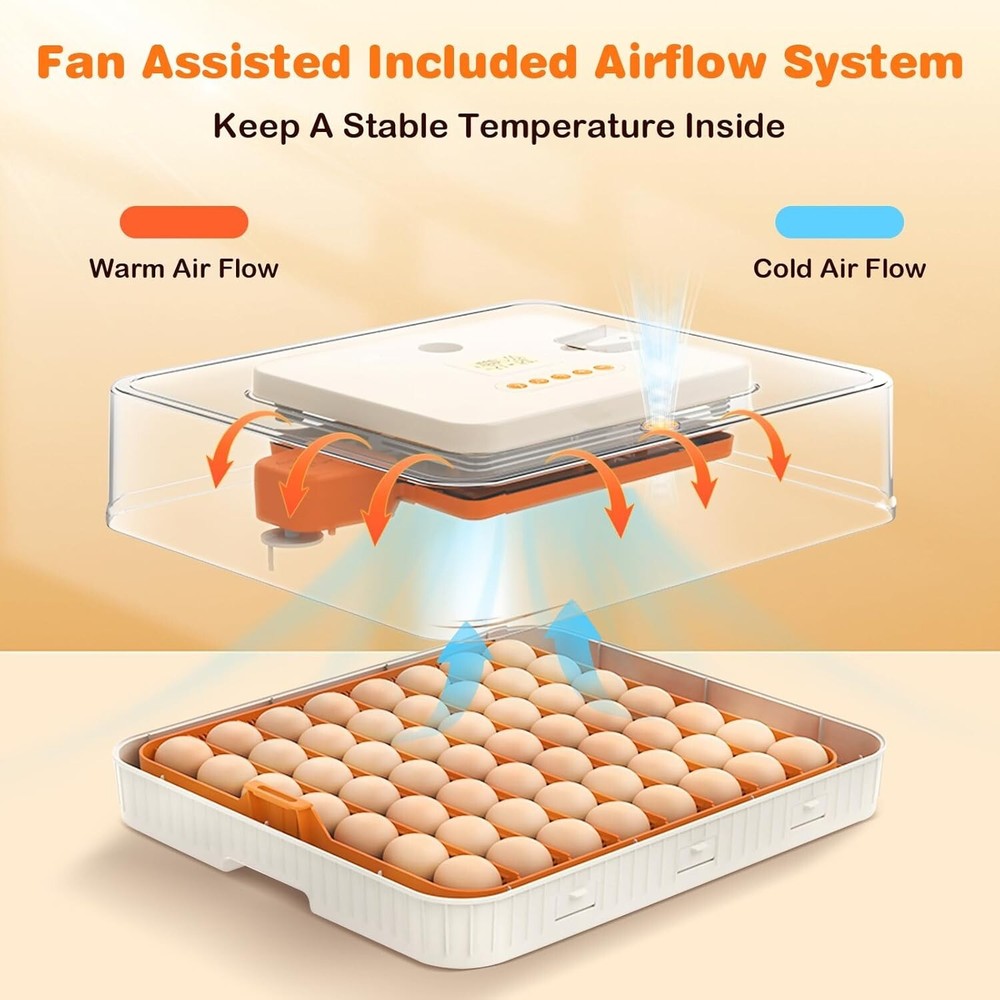 56 Egg Incubator with Automatic Egg Turning Egg Hatching Temp & Humidity Control