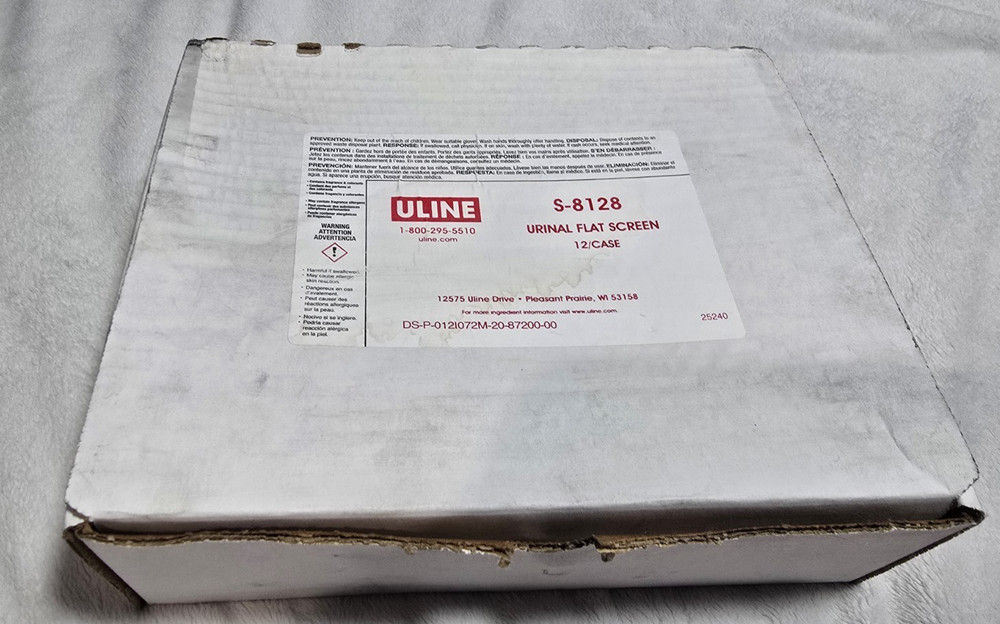 Uline S-8128 Urinal Flat Screen RED 12 Count Box Prevent Clogs Deodorizes Cherry
