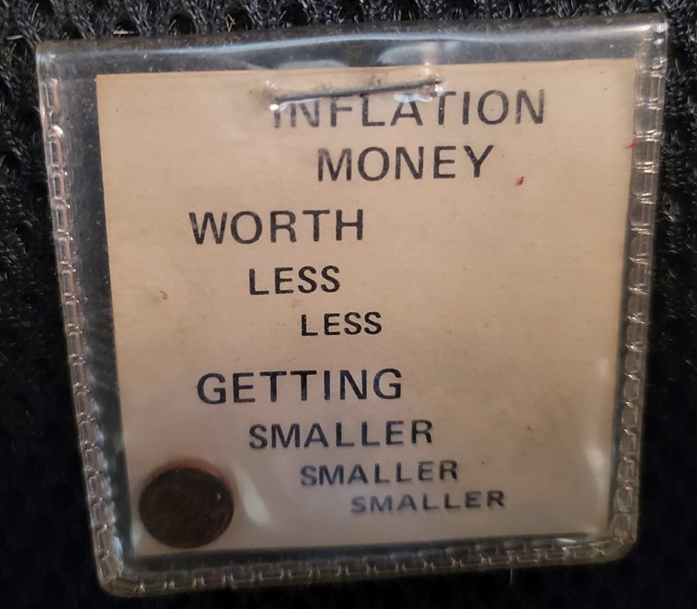 Vintage Inflation Money, Worth Less, Less Getting Smaller, Smaller, Smaller