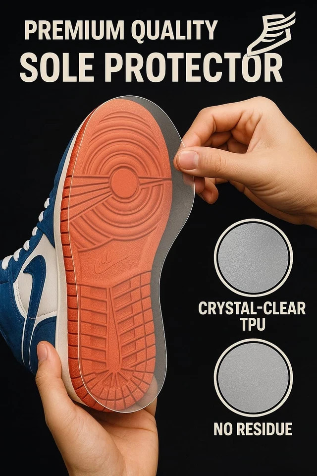 4 Pack - Premium Quality Sole Protector Shoe Crease Protector, Clear Self-Adh...