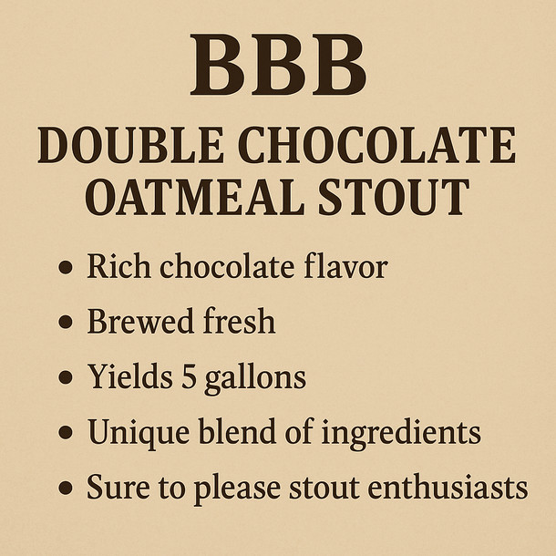 Brown Box Beer BBB - Double Chocolate Oatmeal Stout