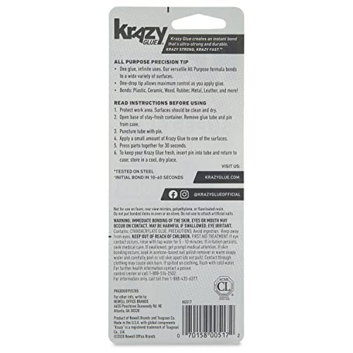 Krazy Glue All Purpose Precision Tip 2g 2 Count 2 Count, White