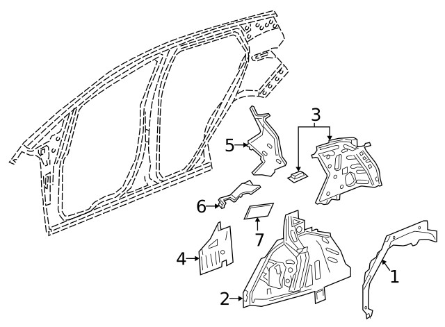 Genuine GM Driver Side Quarter Inner Panel Extension 95429549