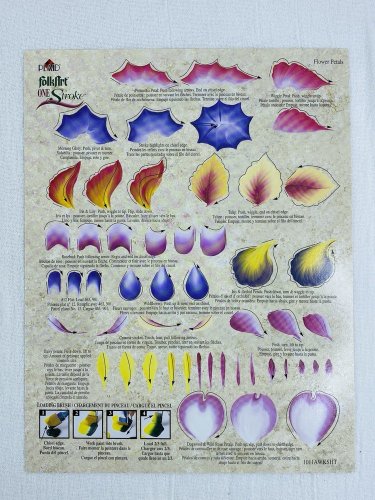 Basic Strokework Folkart One Stroke Worksheet Pack Plaid #1011 (2002)