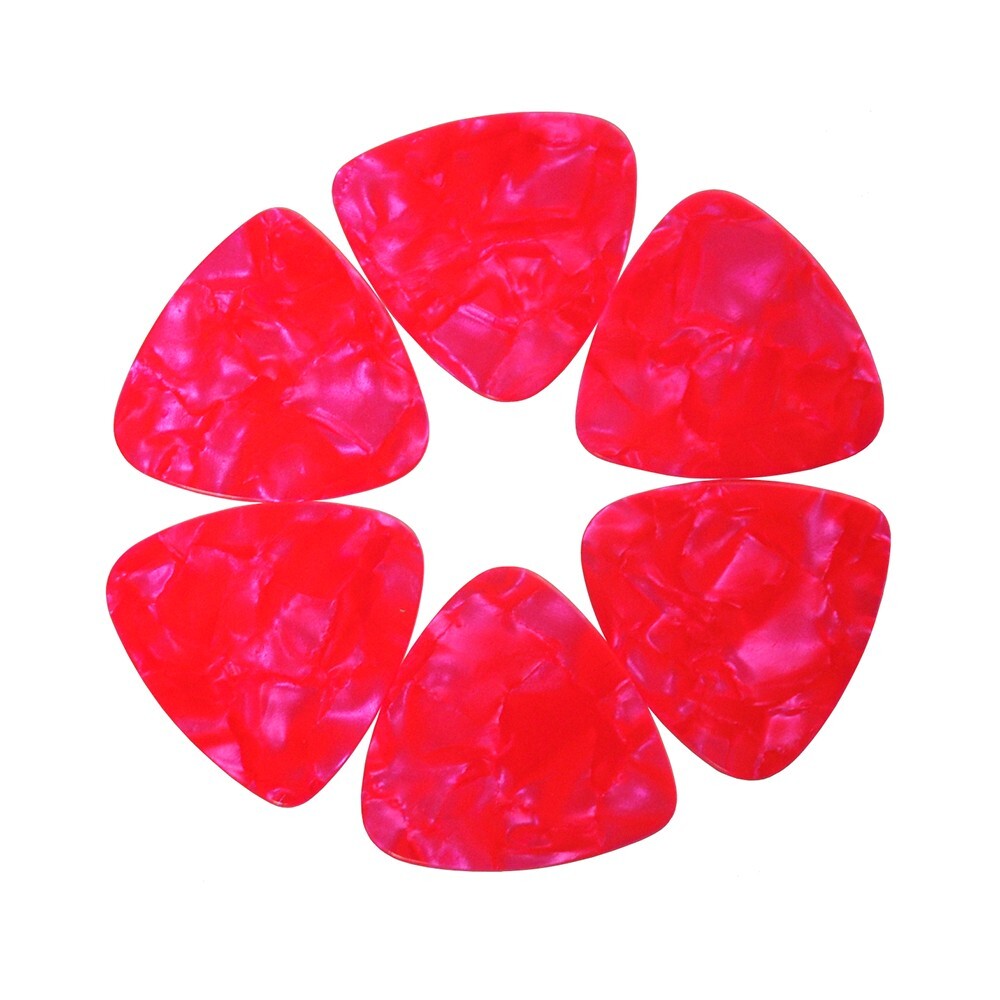 100Pcs Thin 0.46mm Celluloid 346 Rounded Triangle Guitar Picks Assorted Colors