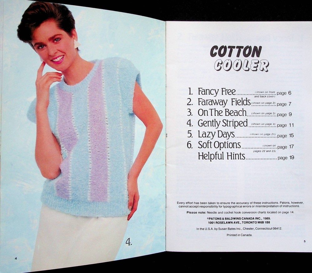 Sweaters Pullovers Cotton Coolers Knit Patterns By Paton's