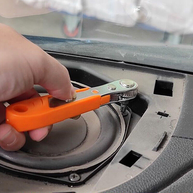 Ratcheting Right Angle Screwdriver Hex Drive 90 Degree Offset + 10pc Bits Set!