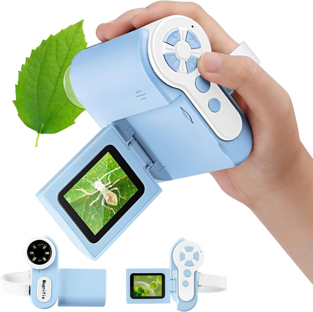 Microscope for Kids - 1000x Handheld Microscope with LED Lights 2'' LCD Screen