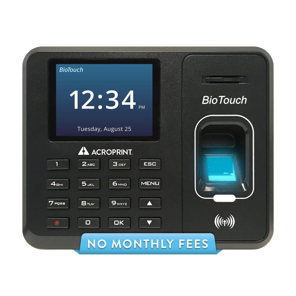 BioTouch Self-Contained Automatic Biometric Fingerprint/Proximity Time Clock ...