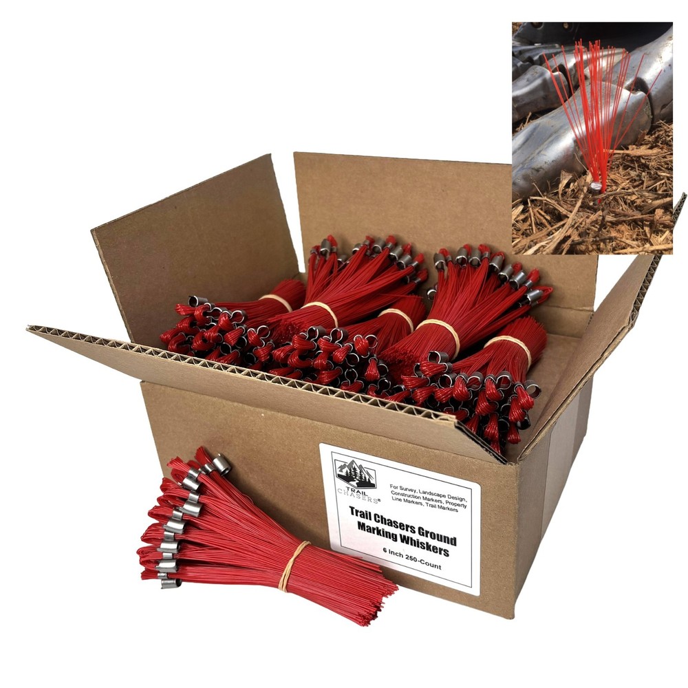 Trail Chasers Red 6" Marking Flags 250 Pack Survey Construction Landscaping