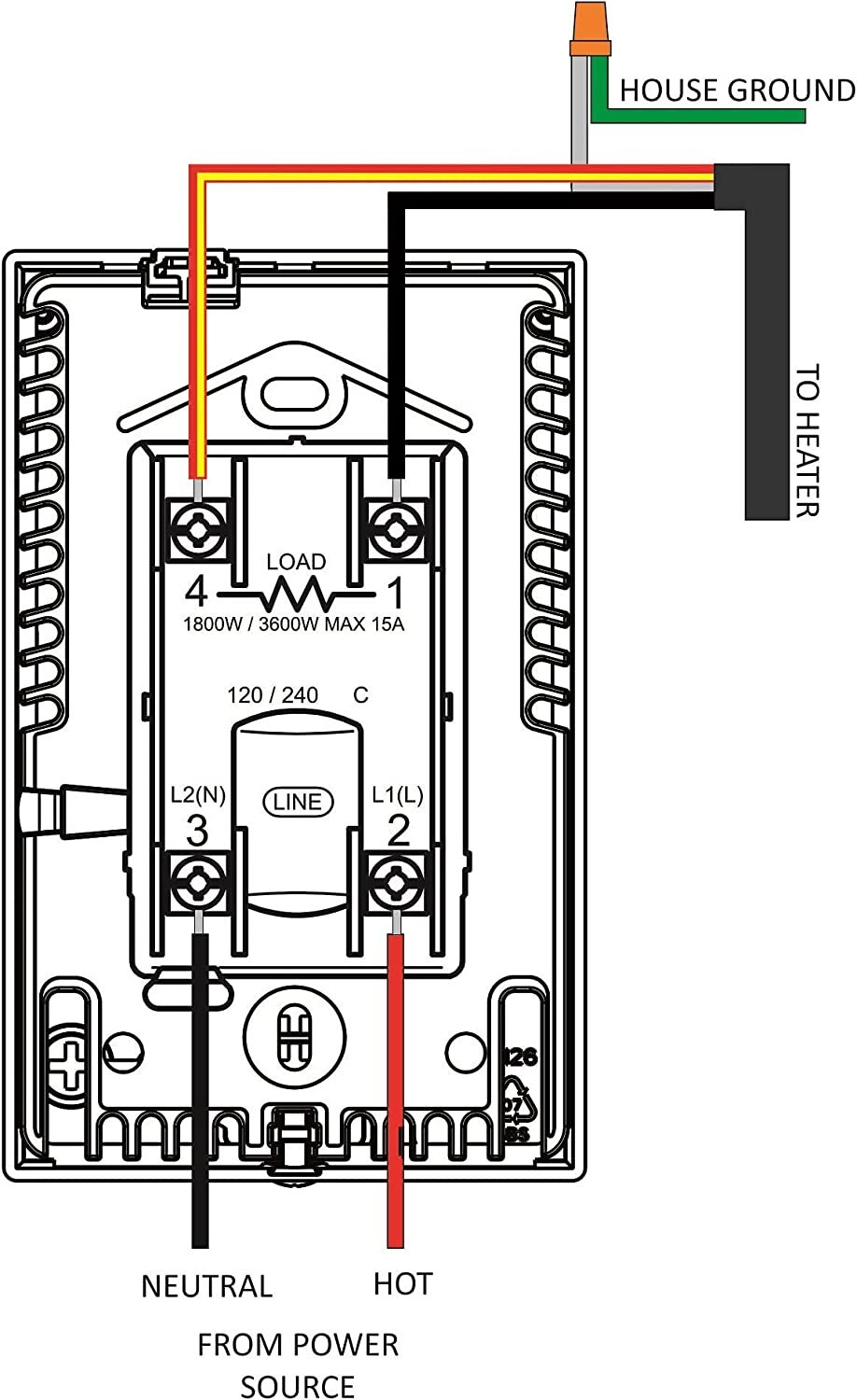 OJ Microline UDG4-4999 Programmable Floor Heating Thermostat with Class A GFCI