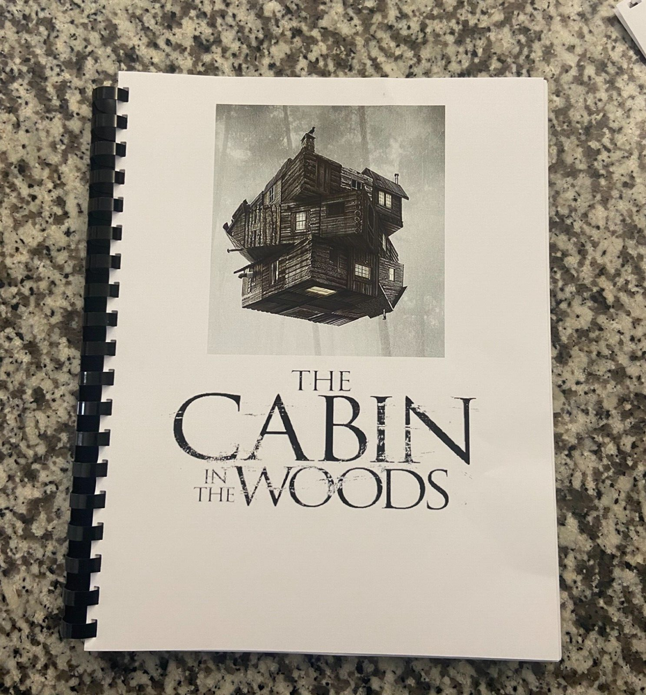 Cabin in the Woods Horror Movie Script Reprint Full Screenplay Script