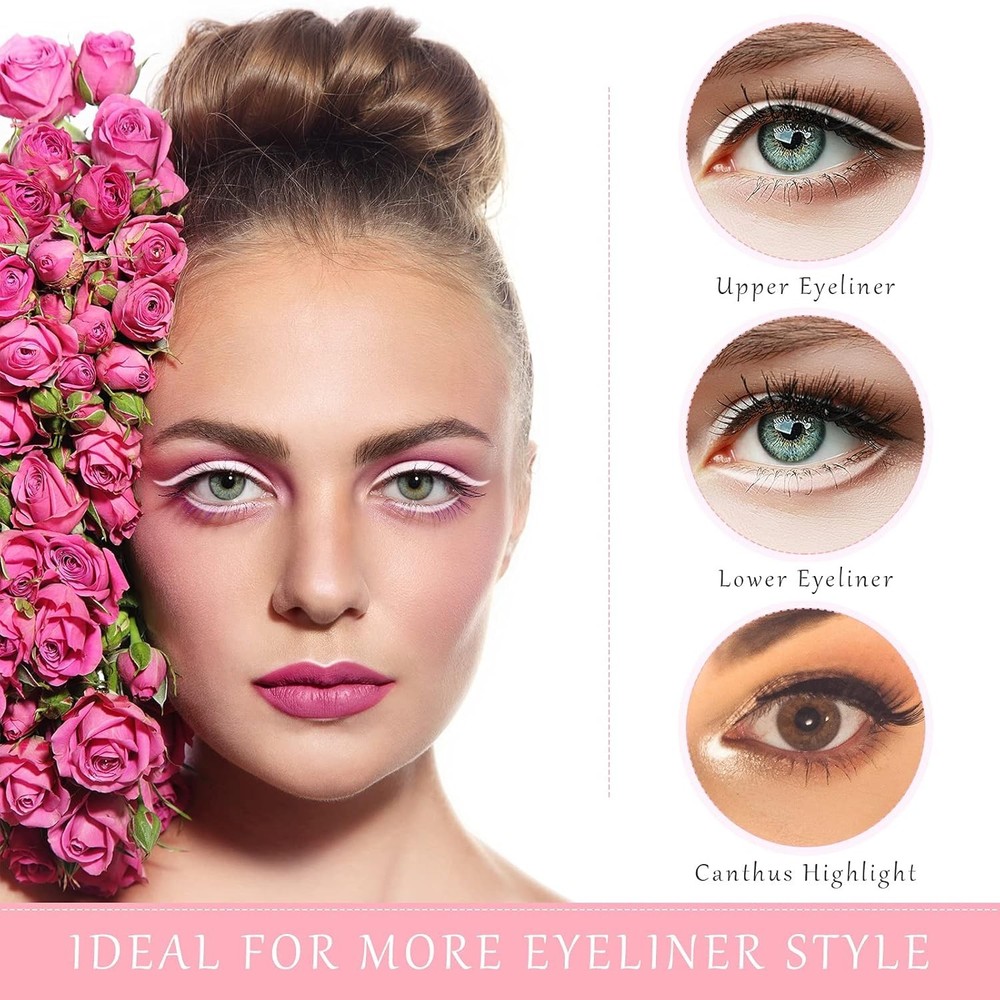 26‑Pack White Eyeliner Pencil Set with Sharpener Soft Strokes, Multi‑Use