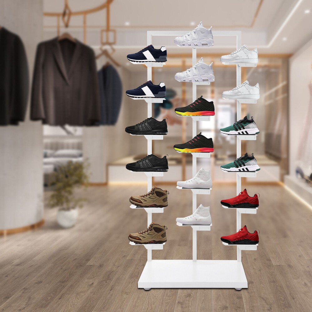 Three-post Single-sided Shoe Rack Stackable Commercial Shoe Rack Display Cabinet