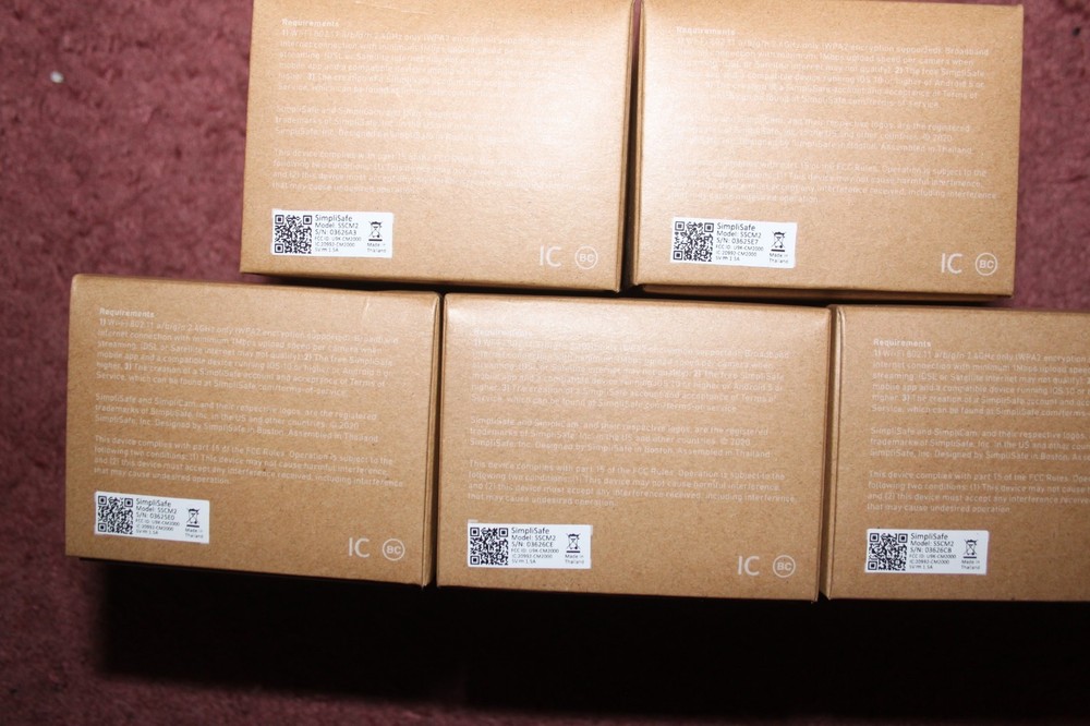 Simplisafe SimpliCam Camera, Glassbreak, Panic, Entry Sensor, Key Fob Bundle Lot