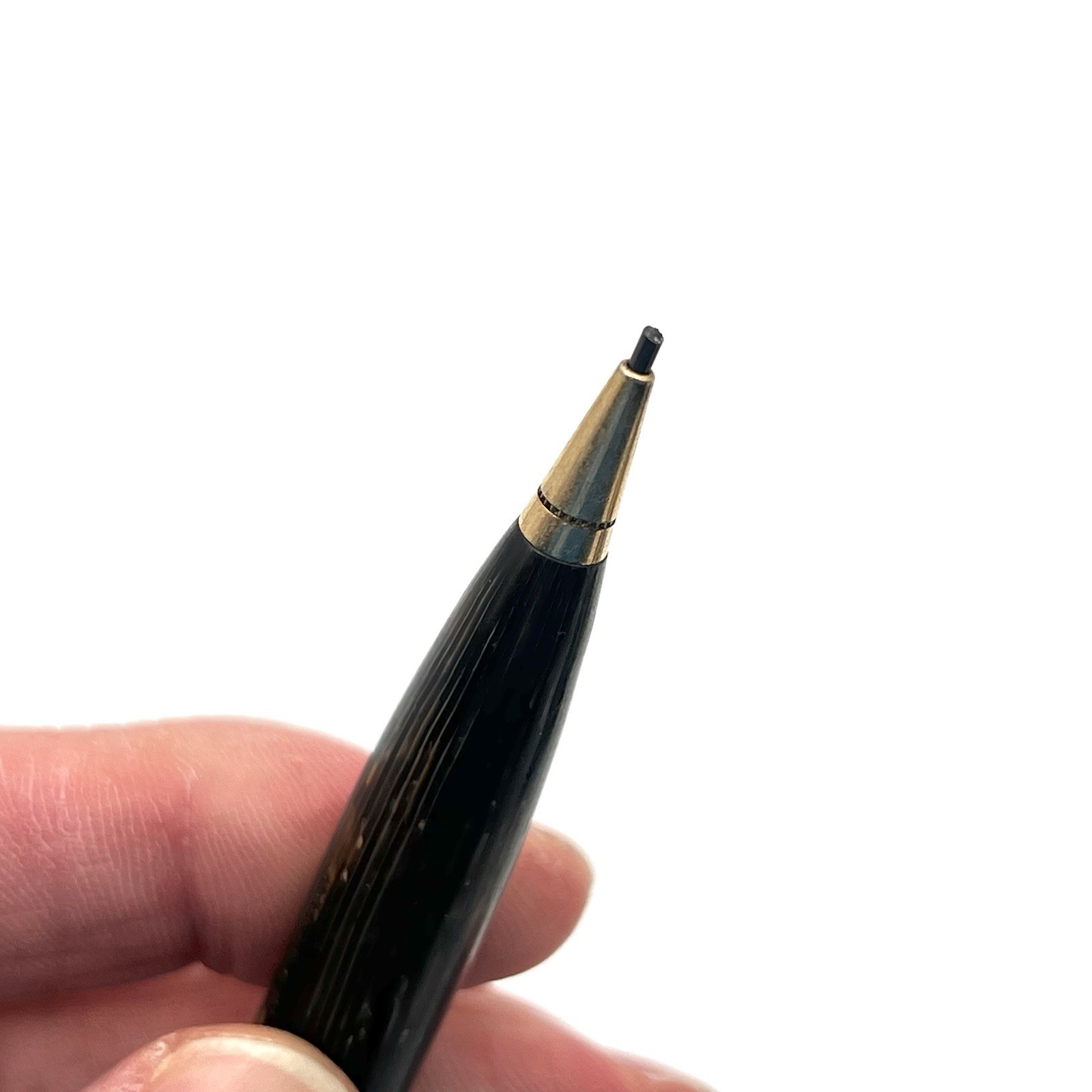 VTG Parker USA Brown Wood Grain Gold Trim 4-11/16" Twist Pencil