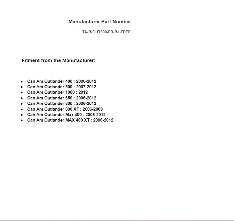 SuperATV Rhino Heavy Duty Front Right Axle for Can-Am Outlander 2006-2012