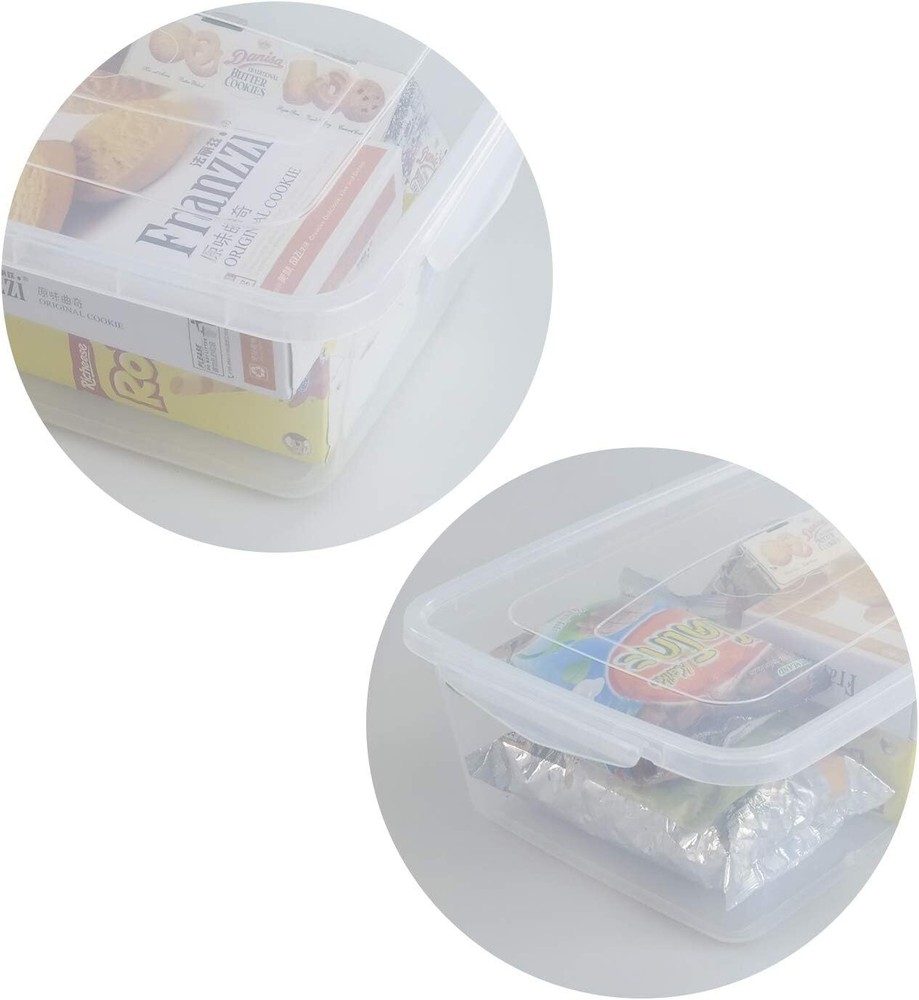14-Quart Clear Storage Box with Lid Plastic Locking Box/Container