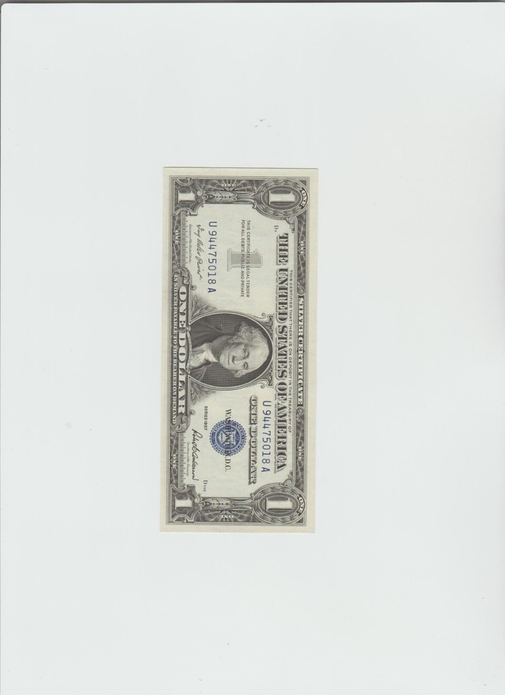 BU Uncirculated 1957 Silver Certificate
